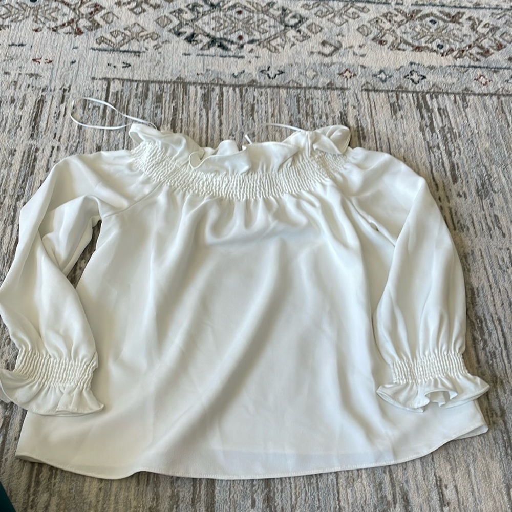 Tucker buck off the shoulder top